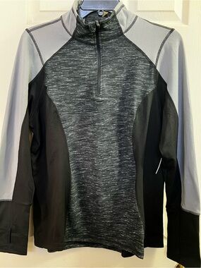 Active Life Women Black and Gray Half-Zip Performance Pullover